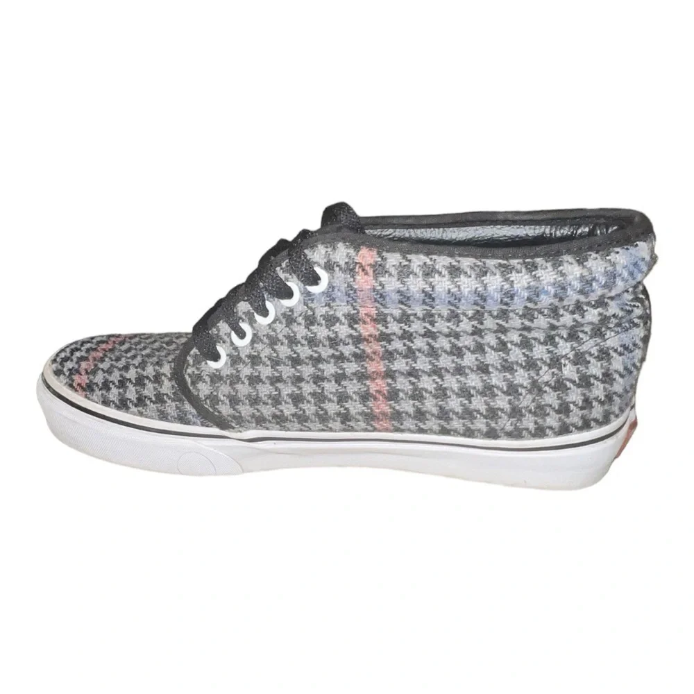 Vans Chukka Houndstooth Sneaker Skate Shoe Plaid Wool Mid Top Lace Up